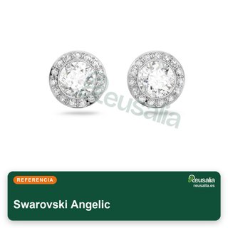 Swarovski pendientes botón Angelic cristal blanco