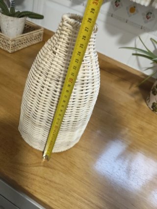 Jarrón de caña natural beige 38 Cm de altura