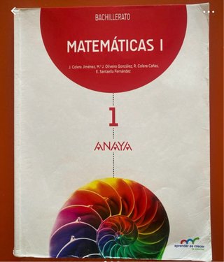 Libro Matemáticas I Bachillerato Anaya
