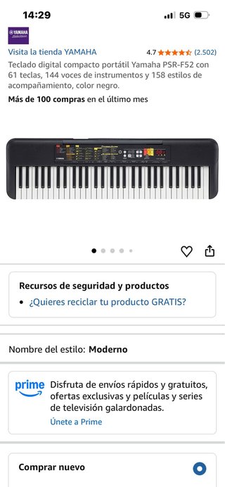 Teclado Digital Yamaha PSR-F52
