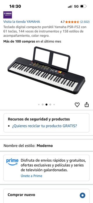 Teclado Digital Yamaha PSR-F52