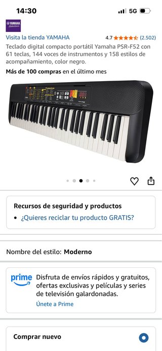Teclado Digital Yamaha PSR-F52