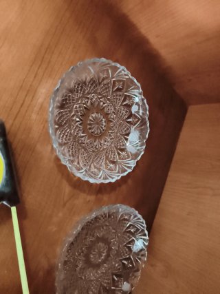 2 Cuencos de Cristal Tallado