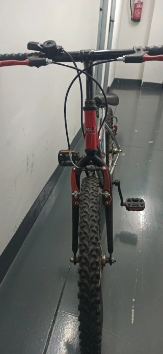 Bicicleta infantil roja y negra