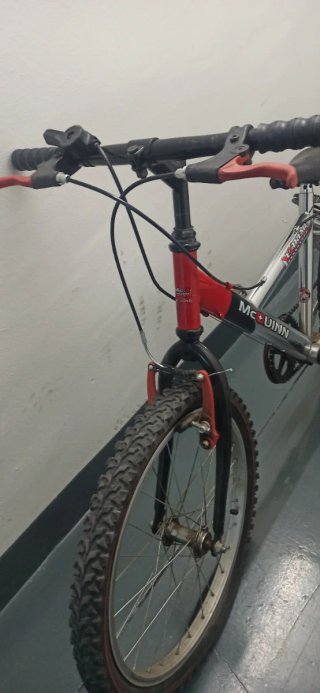 Bicicleta infantil roja y negra