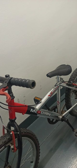 Bicicleta infantil roja y negra