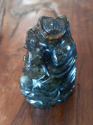 Scultura Ganesha in Labradorite