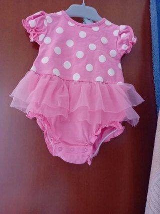 Body rosa a pois per neonata