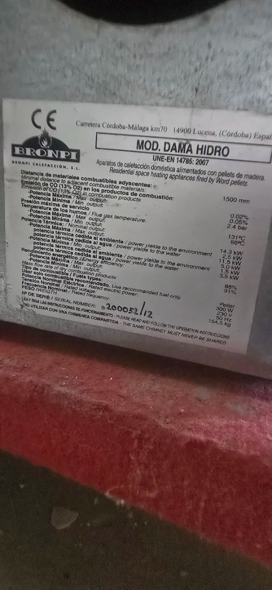 Hidroestufa de Pellets Negra