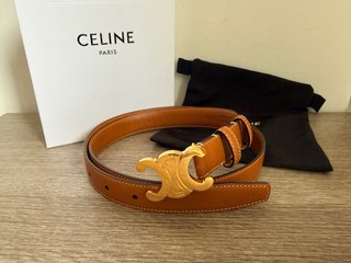 Cintura Celine Triomphe marrone e oro
