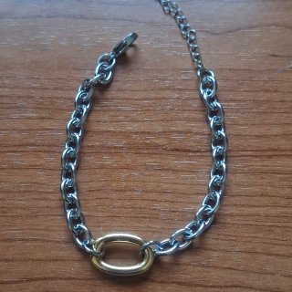 Pulsera eslabón bicolor acero