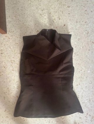 Top Peplum Zara Marrón