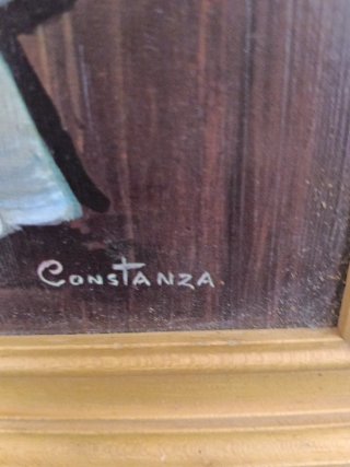 Virgen con Niño pintada en madera,al olio ,