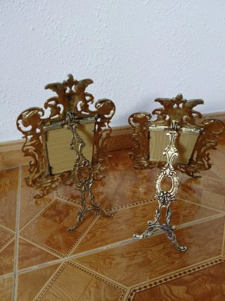 Conjunto antiguo candelabros latón