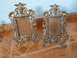 Conjunto antiguo candelabros latón