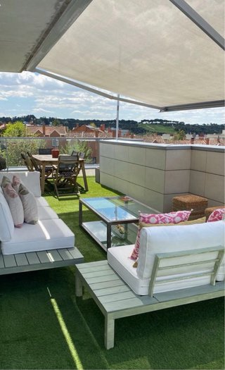 Conjunto de Sofás de Exterior Blancos