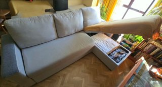 Sofá Cama Chaise Longue gris