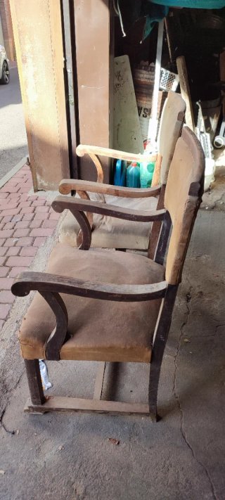 Juego de 2 Sillas Antiguas de Madera