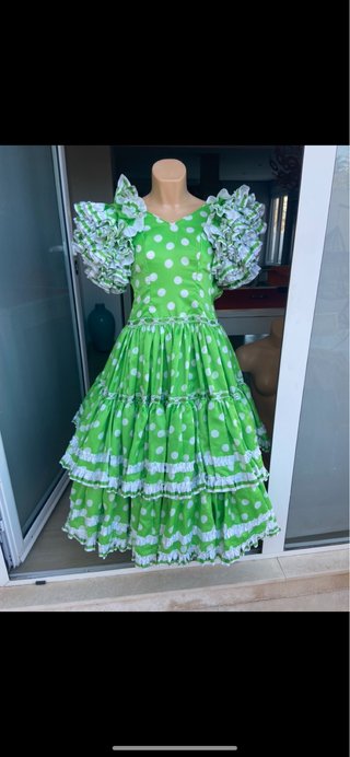 415 Traje de Flamenca Verde XXL 44