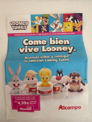 Cartilla de Sellos Looney Tunes Alcampo