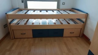 Cama doble nido con armario modular a juego