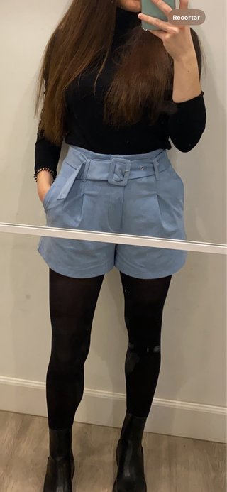 Shorts Zara azules de terciopelo