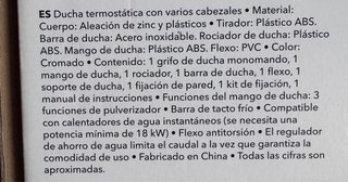 Ducha termostática multichorro