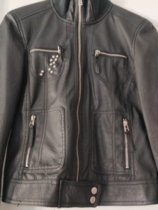 Chaqueta de Piel Ecológica Negra