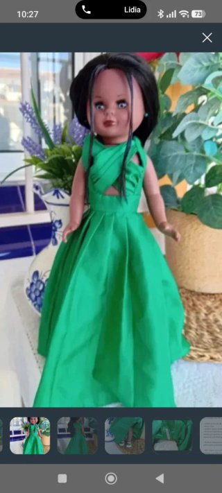 Muñeca Mulata Réplica Nancy años 70 Alta Costura