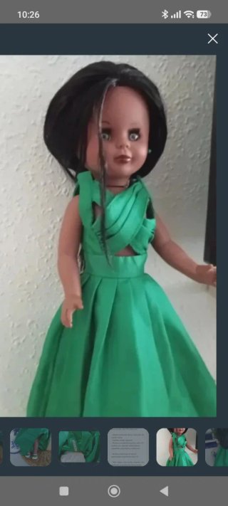 Muñeca Mulata Réplica Nancy años 70 Alta Costura