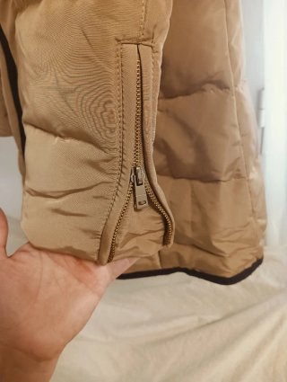 Chaquetón marrón clarito Zara Basic
