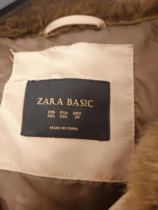Chaquetón marrón clarito Zara Basic