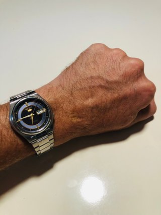 Reloj Seiko 5 Automático Vintage Azul/Oro 1997