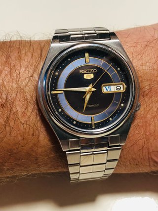 Reloj Seiko 5 Automático Vintage Azul/Oro 1997
