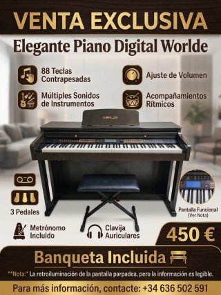 Piano Digital Worlde con mueble