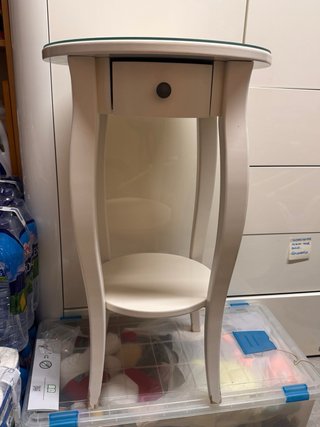 Mesa auxiliar redonda IKEA HEMNES blanca