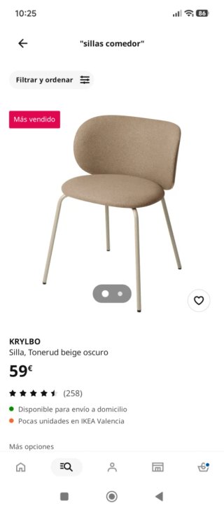 Mesa de comedor y 6 sillas