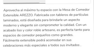 Mesa de comedor y 6 sillas