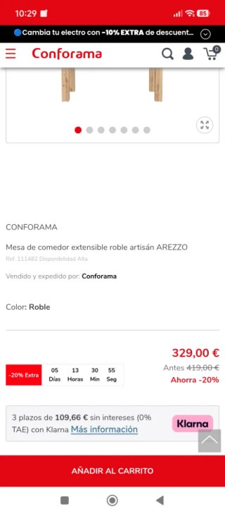 Mesa de comedor y 6 sillas