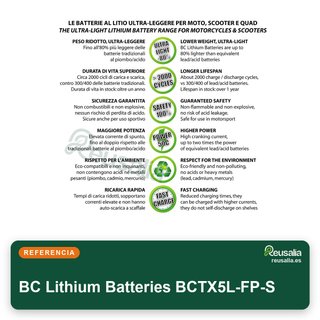 BC Lithium Batteries BCTX5L-FP-S BC Lithium