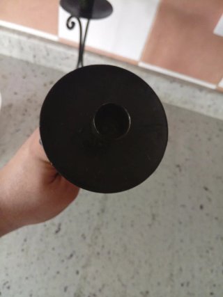 2 Portavelas de Metal Negro