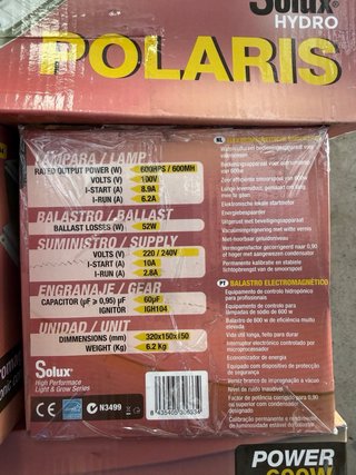 Lote de 10 Balastros Solux Hydro Polaris 600W
