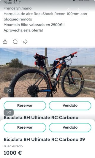 Bicicleta BH Ultimate RC Carbono 29