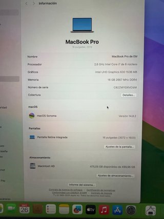 MacBook Pro 16” 2019 i7 16GB RAM 500GB SSD