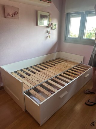Cama nido blanca Ikea con cajones