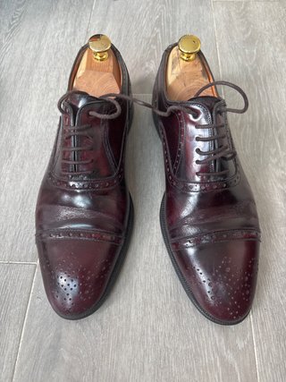 Zapatos Oxford Brogue de Piel Burdeos