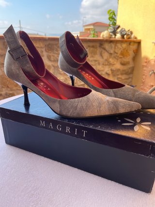 Zapatos de Tacón Magrit Gris Metalizado