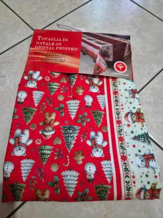 Tovaglia Natale Orsetti e Alberi 12 posti