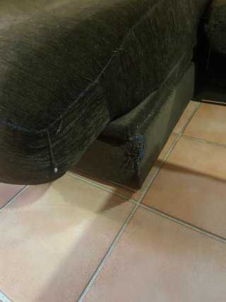 Sofá chaise longue eléctrico marrón y naranja