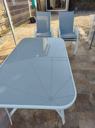 Conjunto Mesa y 6 Sillas Jardín Outsunny